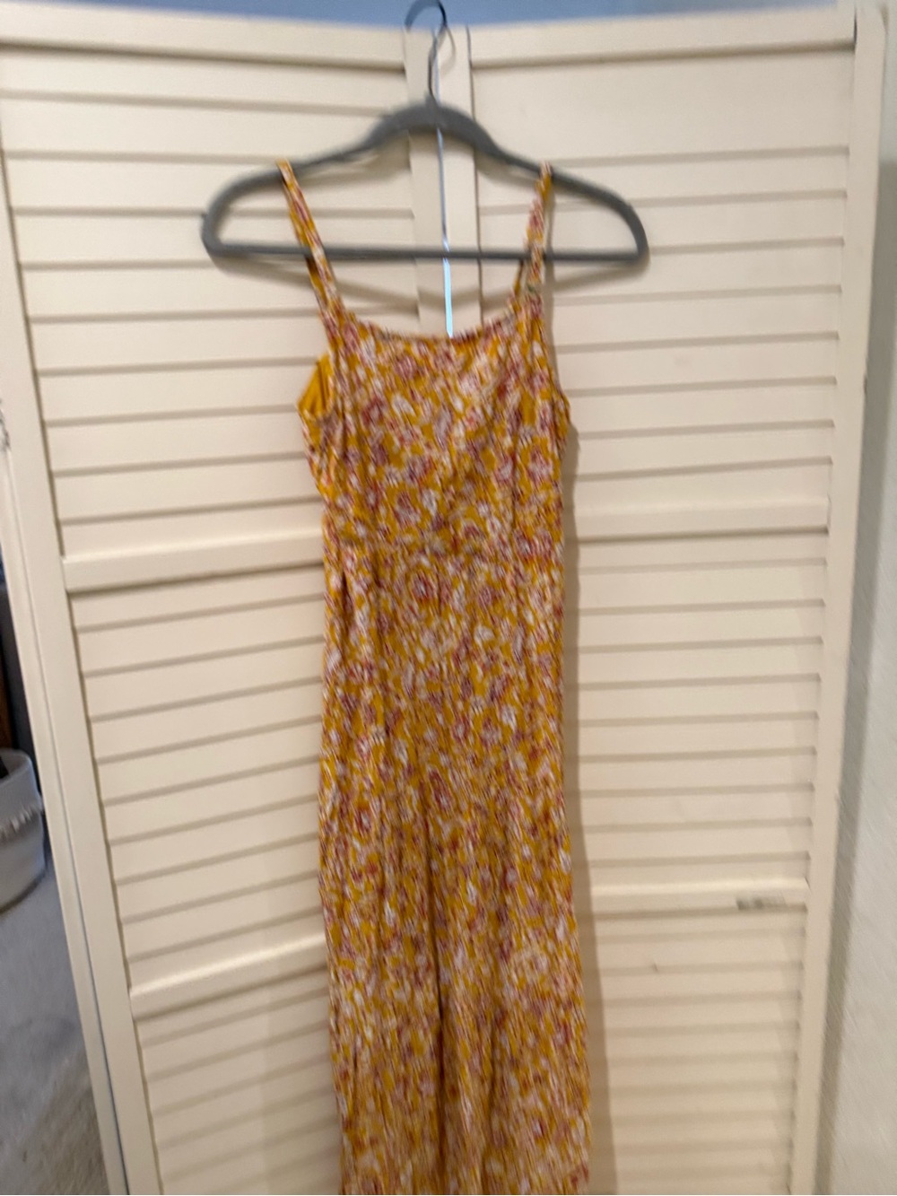 Old Navy Yellow Floral Spaghetti-Strap midi dress XL